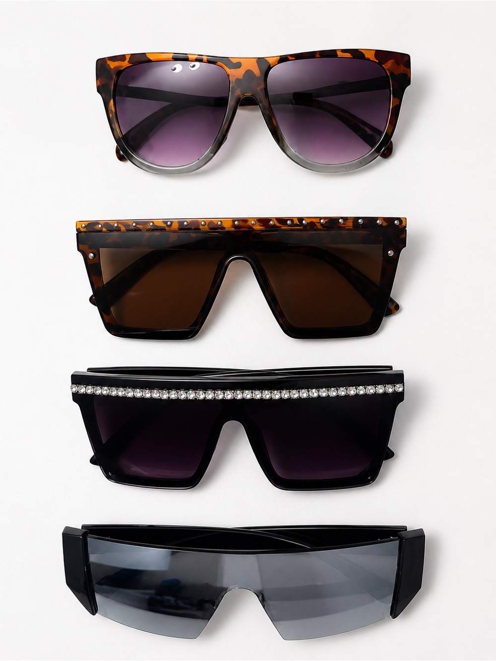 Shein oversized shield sunglasses set lot of 4